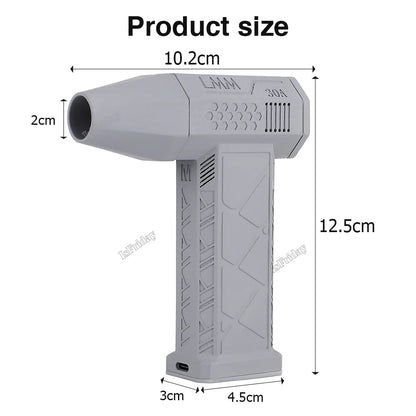 Mini Turbo Jet Fan 130000RPM Wind Speed 52M/S Brushless Motor Handheld Duct Fan High-Performance Cyclone Turbo Electric Blower