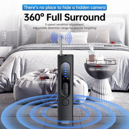 Hidden Camera Detectors ，GPS Tracker Detector with 5 Sensitivity Levels and Professional Modes for Office, Hotels, Bathroom Portable