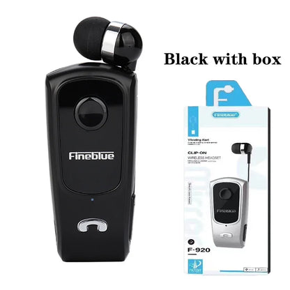 F920 Wireless Retractable Portable Bluetooth Headset Headphone Remind Vibration Wear Clip Sports Collar Clip Earphone