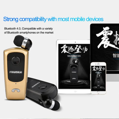 F920 Wireless Retractable Portable Bluetooth Headset Headphone Remind Vibration Wear Clip Sports Collar Clip Earphone