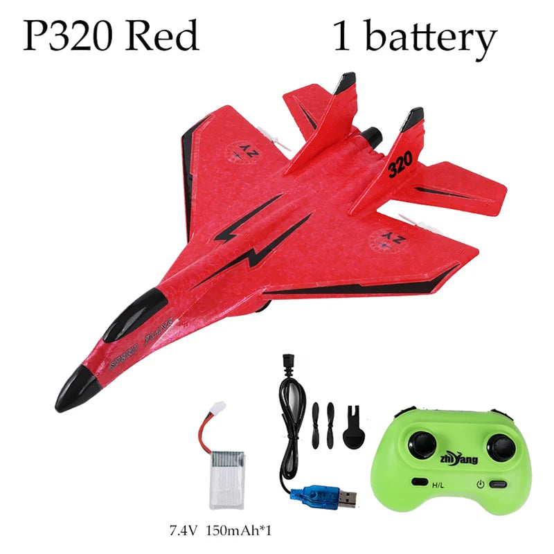 2.4G 2CH Glider RC Ariplane P320 Fixed Wing Fighter Aircra Hand Throwing Foam Outdoor Toys for Boys Birthday Gift