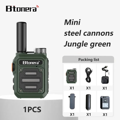 BT-330 Mini Walkie Talkie PMR 446 USB Portable Two-Way Radio Dual PTT Walkie-Talkies Portable Radio for Hunting Cafe