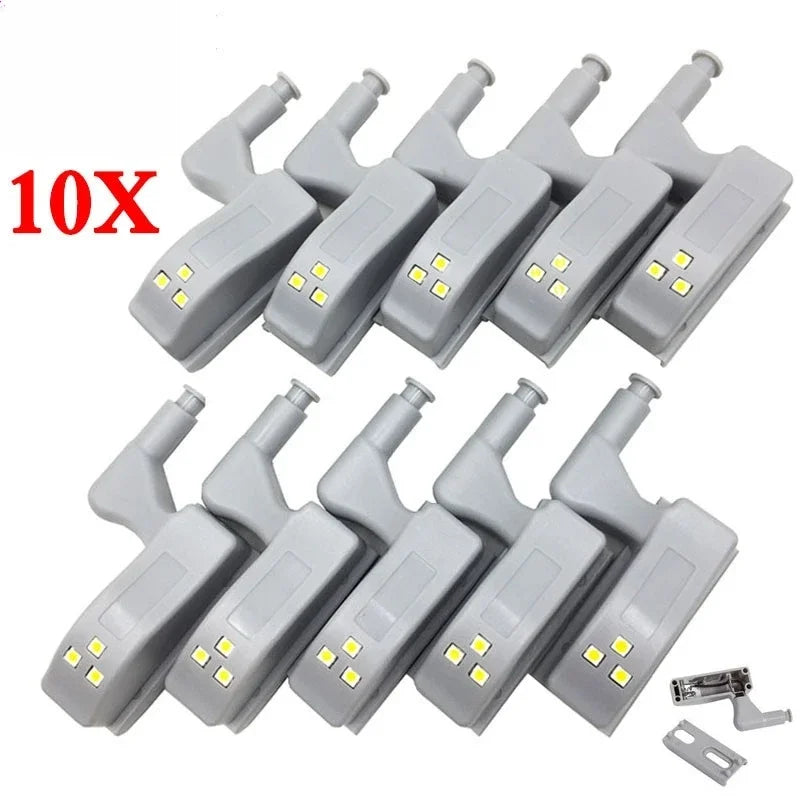 10Pcs/Set Kitchen Cupboard Lights LED Inner Hinge Lamp Lighting for Bedroom Wardrobe Closet under Cabinet Lights