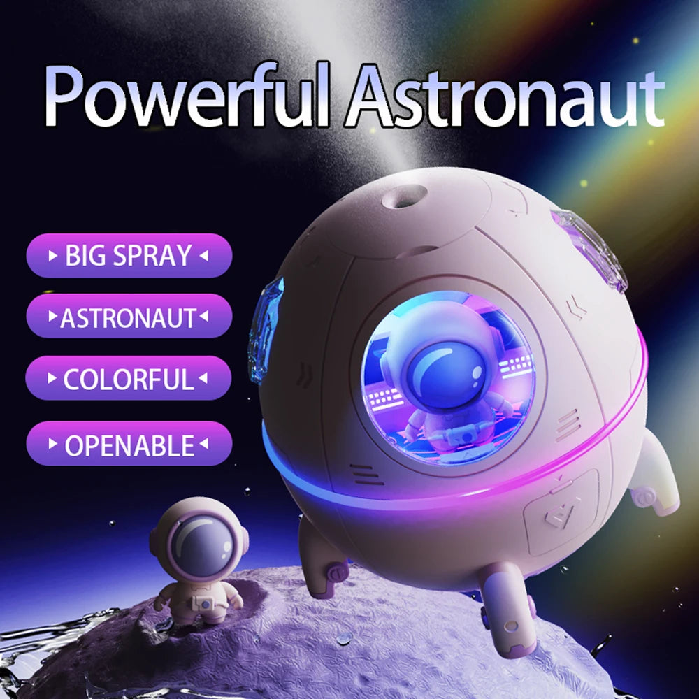 New Astronaut Air Humidifier 220Ml with Night Light 1200Mah Battery Rechargeable Home Aroma Oil Diffuser Gift for Kids